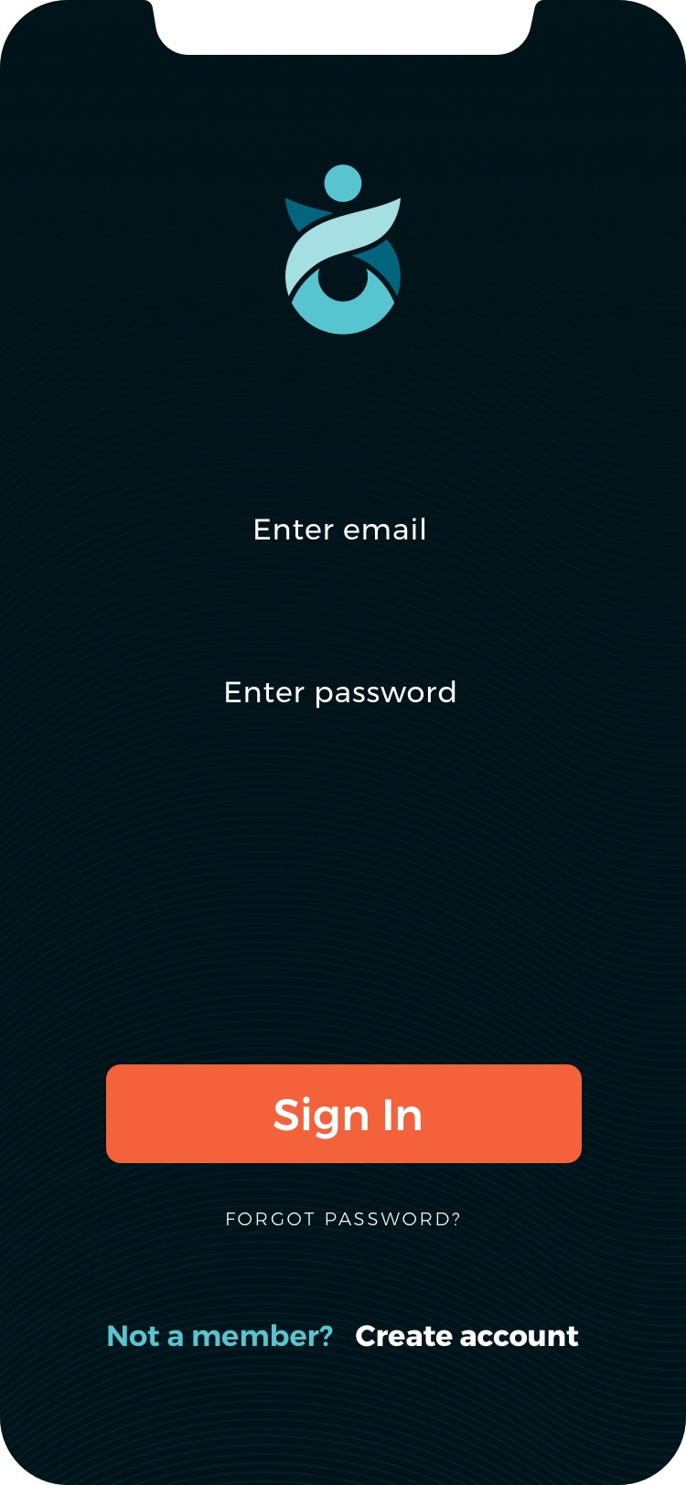 Mobile sign in dark