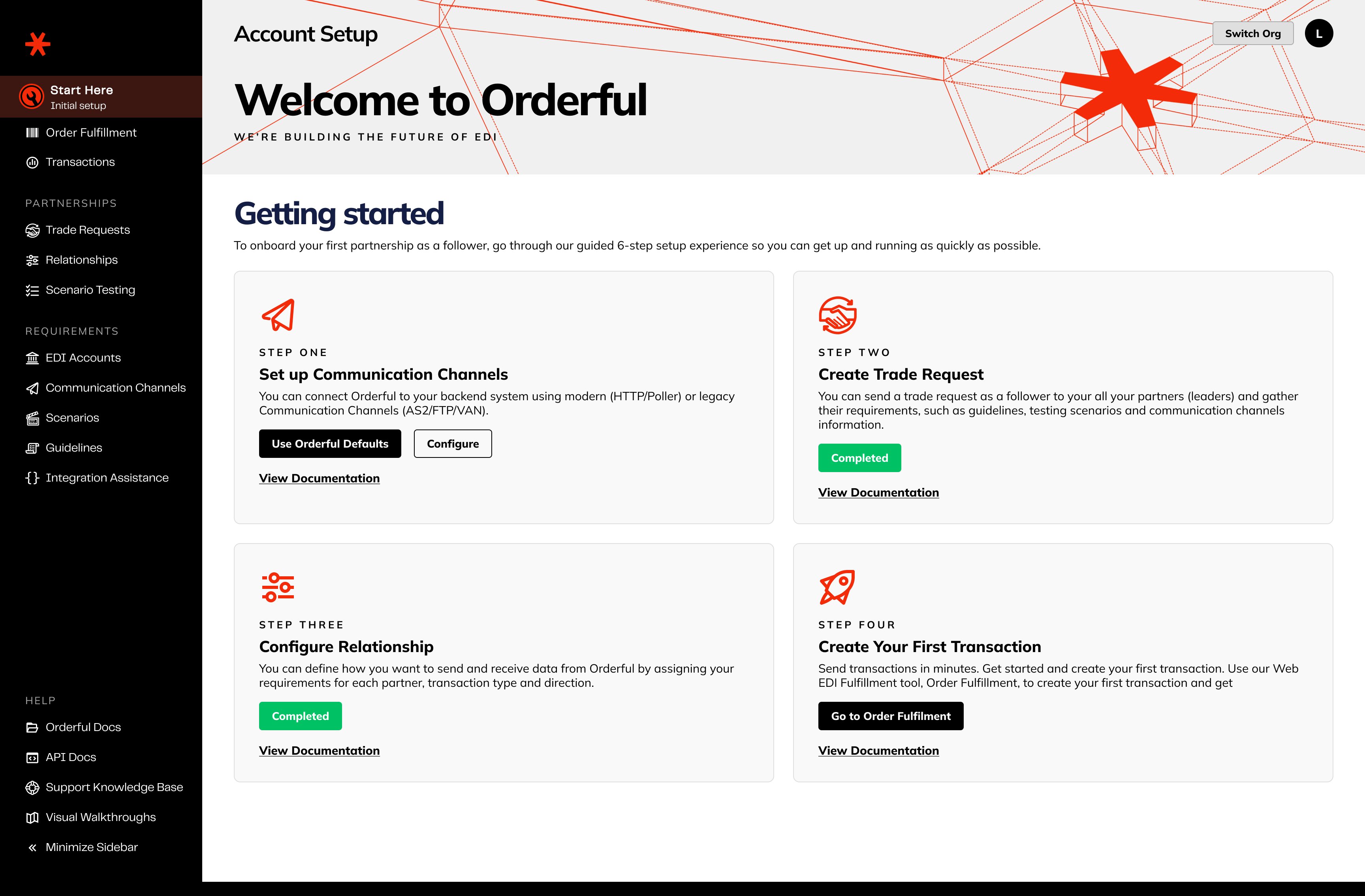 Welcome to Orderful — 6-step guided setup