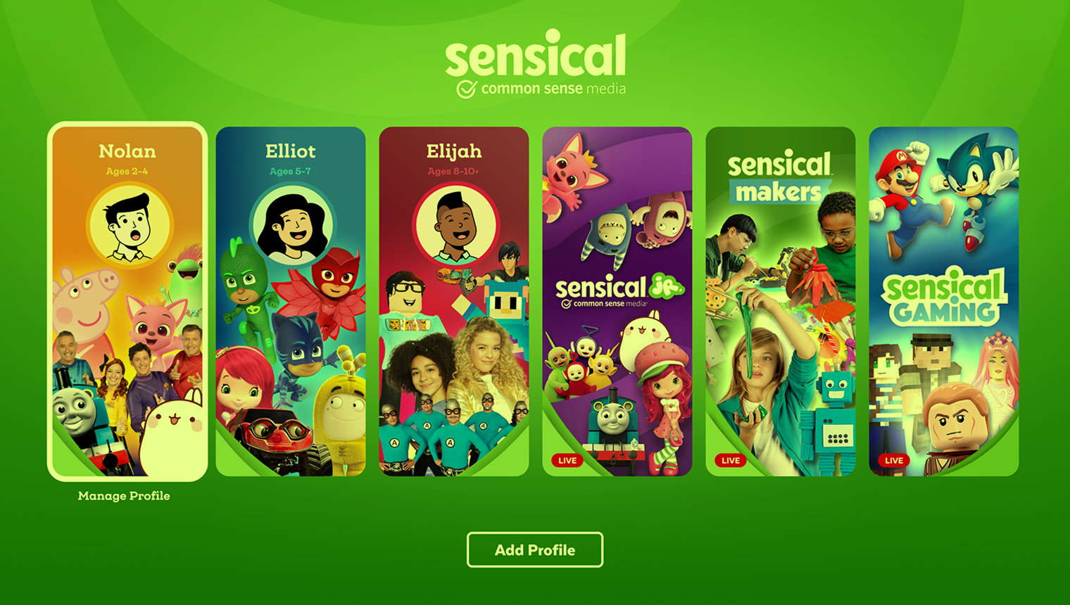Sensical kids streaming